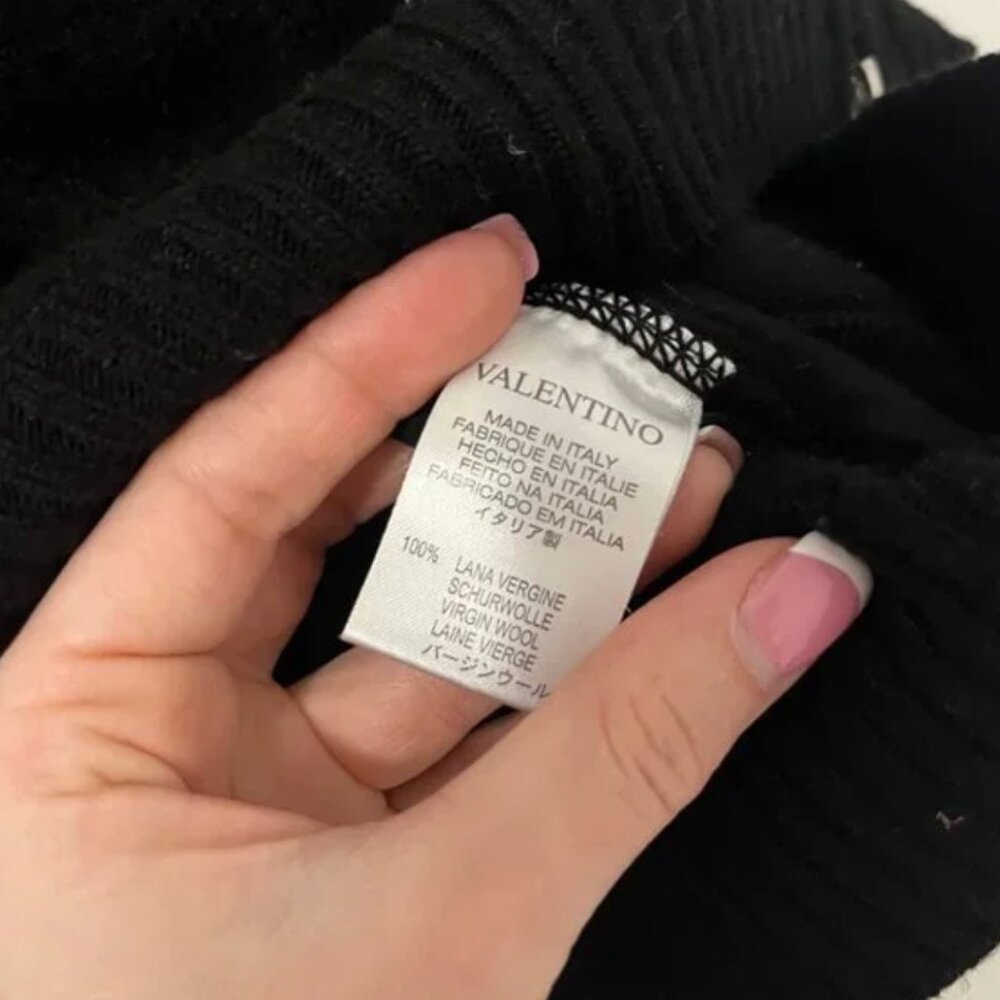 Valentino Black Knit Oversized Zip Sweater - Picture 7 of 9